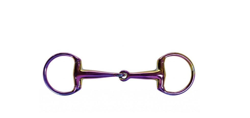 EGGBUTT SNAFFLE 18MM RAINBOW STAINLESS STEEL