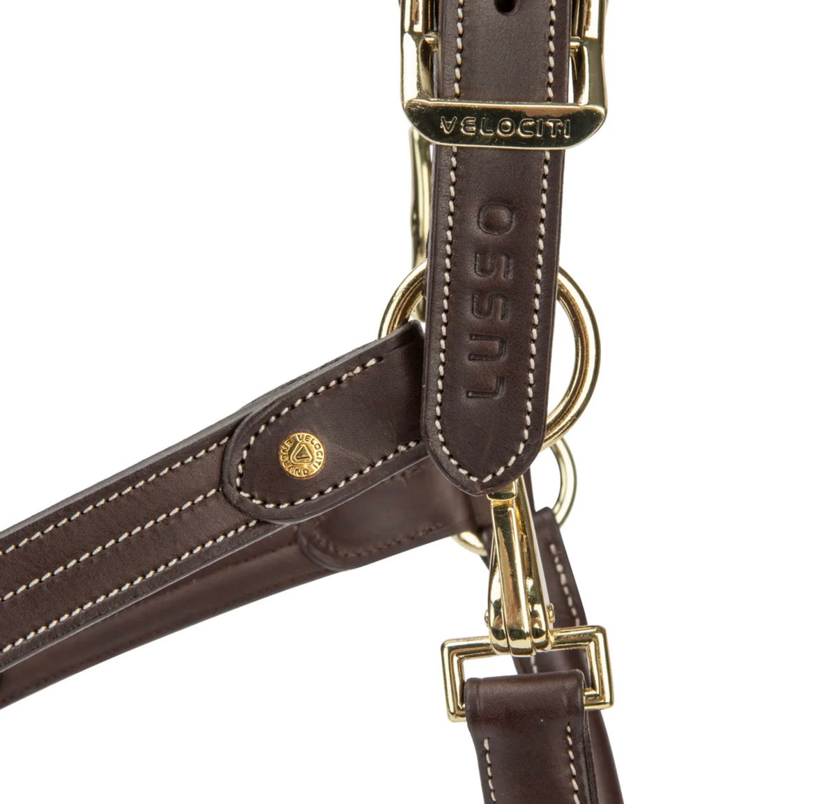 Velociti Lusso Girona Leather Headcollar - Havana