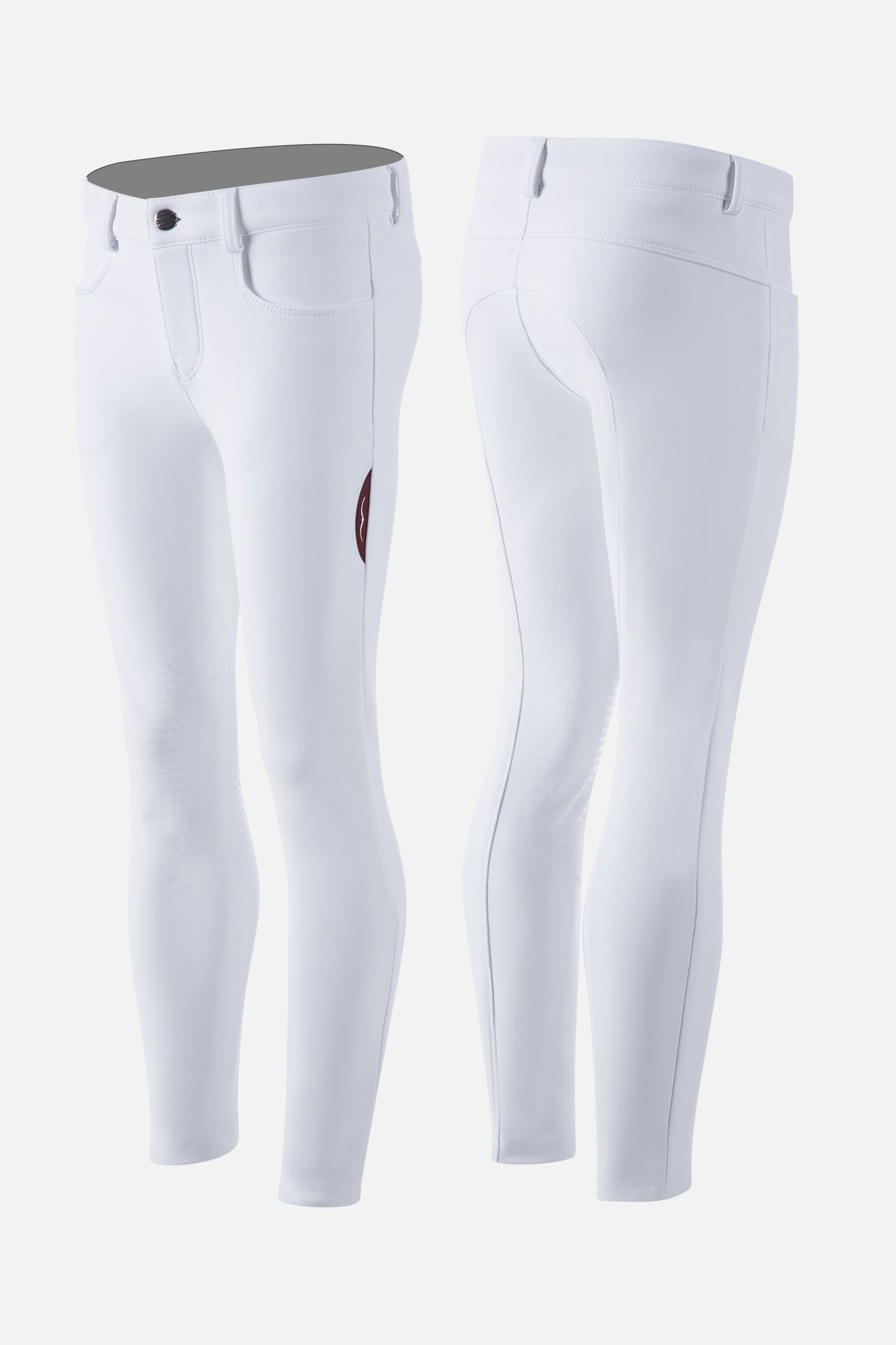 Animo Breeches Kids' Naw, Knee Grip - WHITE