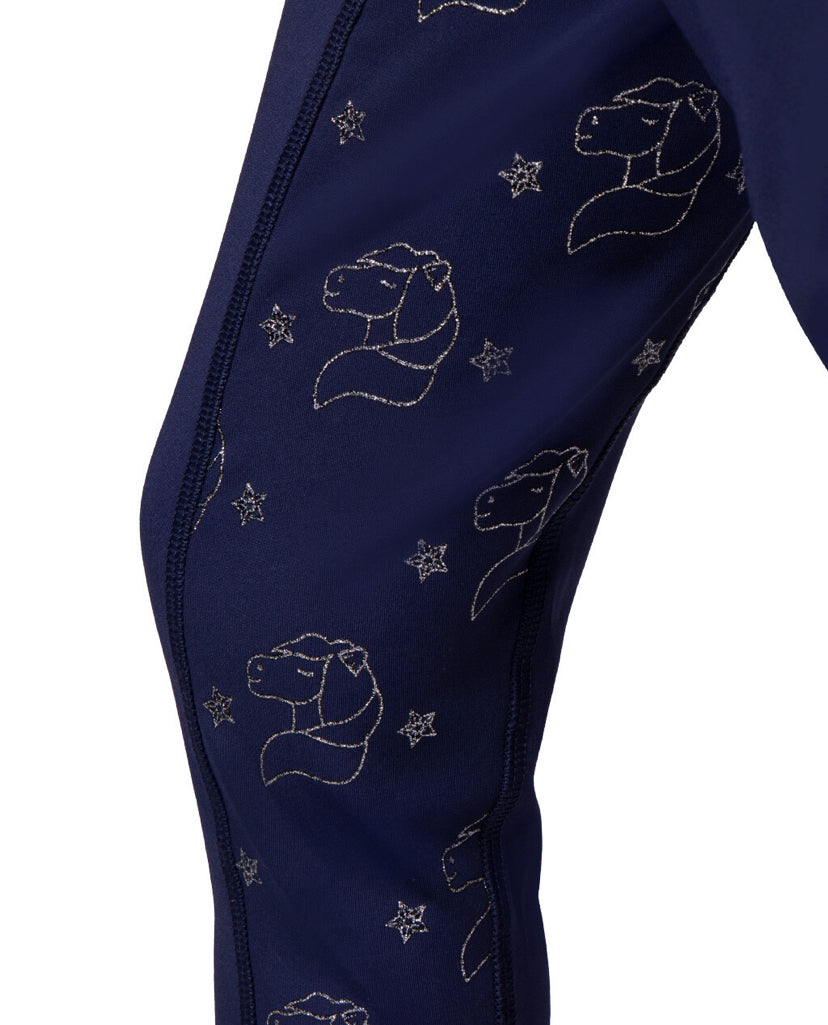 QHP Riding Tights- Gwenn Junior Navy