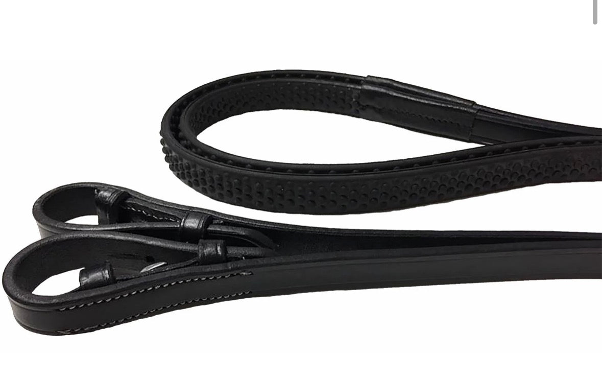 TURFMASTERS NON-SLIP PEBBLED RUBBER GRIP RIDING REINS