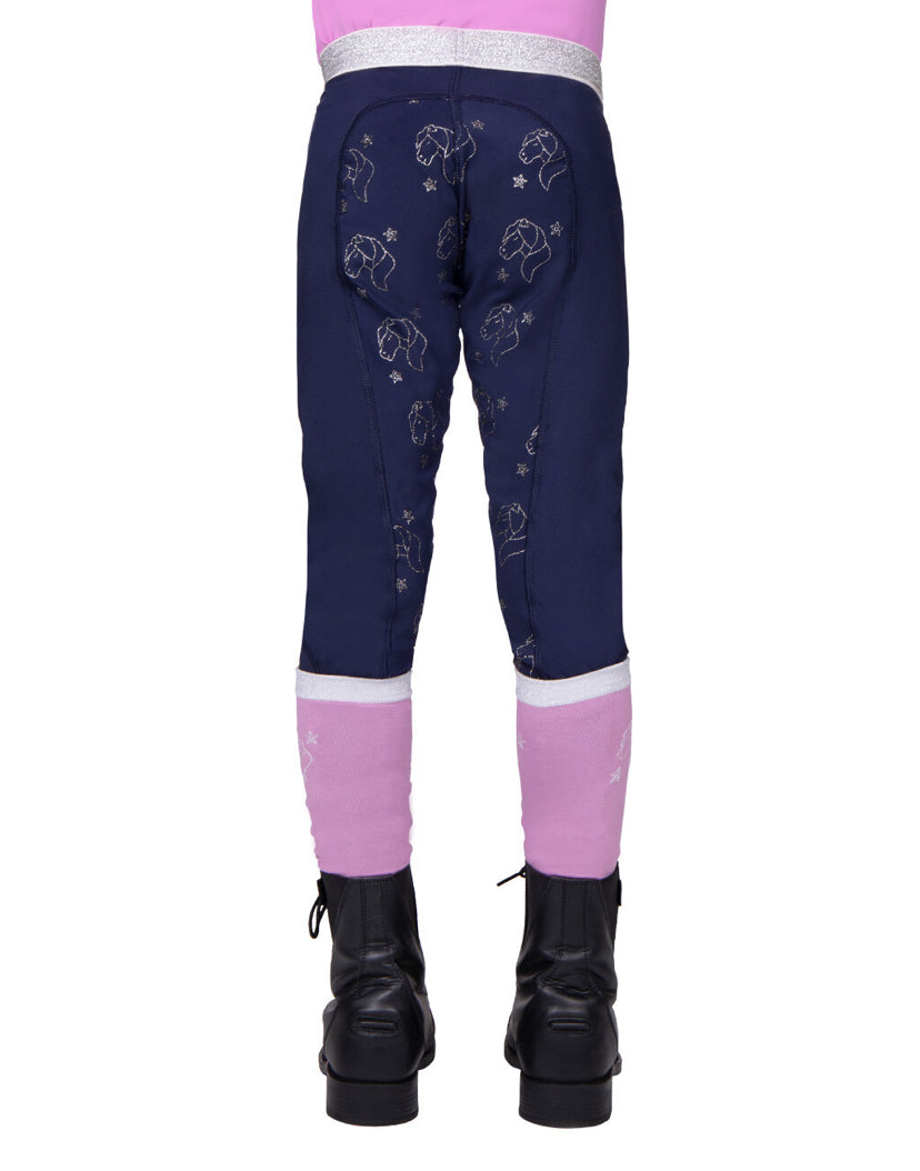 QHP Riding Tights- Gwenn Junior Navy