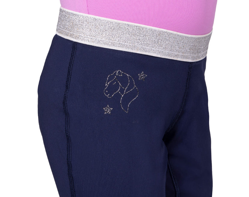 QHP Riding Tights- Gwenn Junior Navy