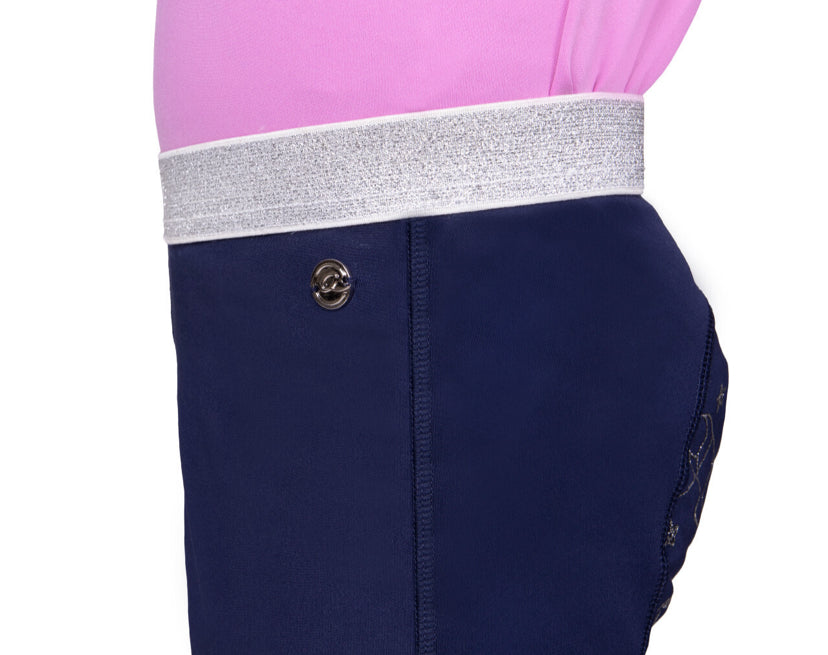 QHP Riding Tights- Gwenn Junior Navy